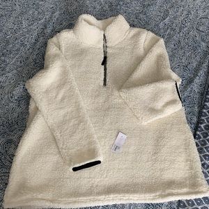 Livi Active Faux-Sherpa Quarter Zip Sweatshirt